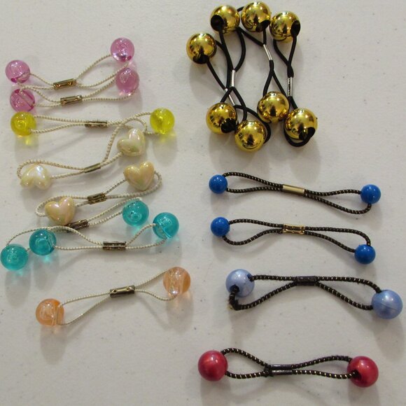 Double Bead Elastic Hair Ties Older and Newer - Picture 2 of 8